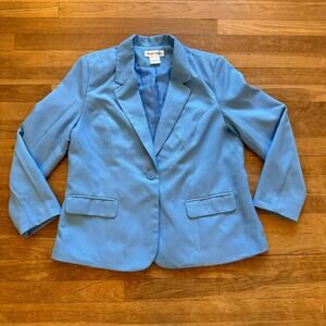 Elisabeth Williams baby blue one button blazer jacket size 14P
 b32